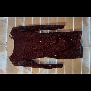 windsor size 7 red and black sequin dress NWT